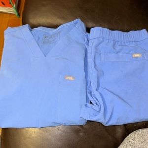 Men’s- Blue figs scrubs. Seal blue. Jogger style pants